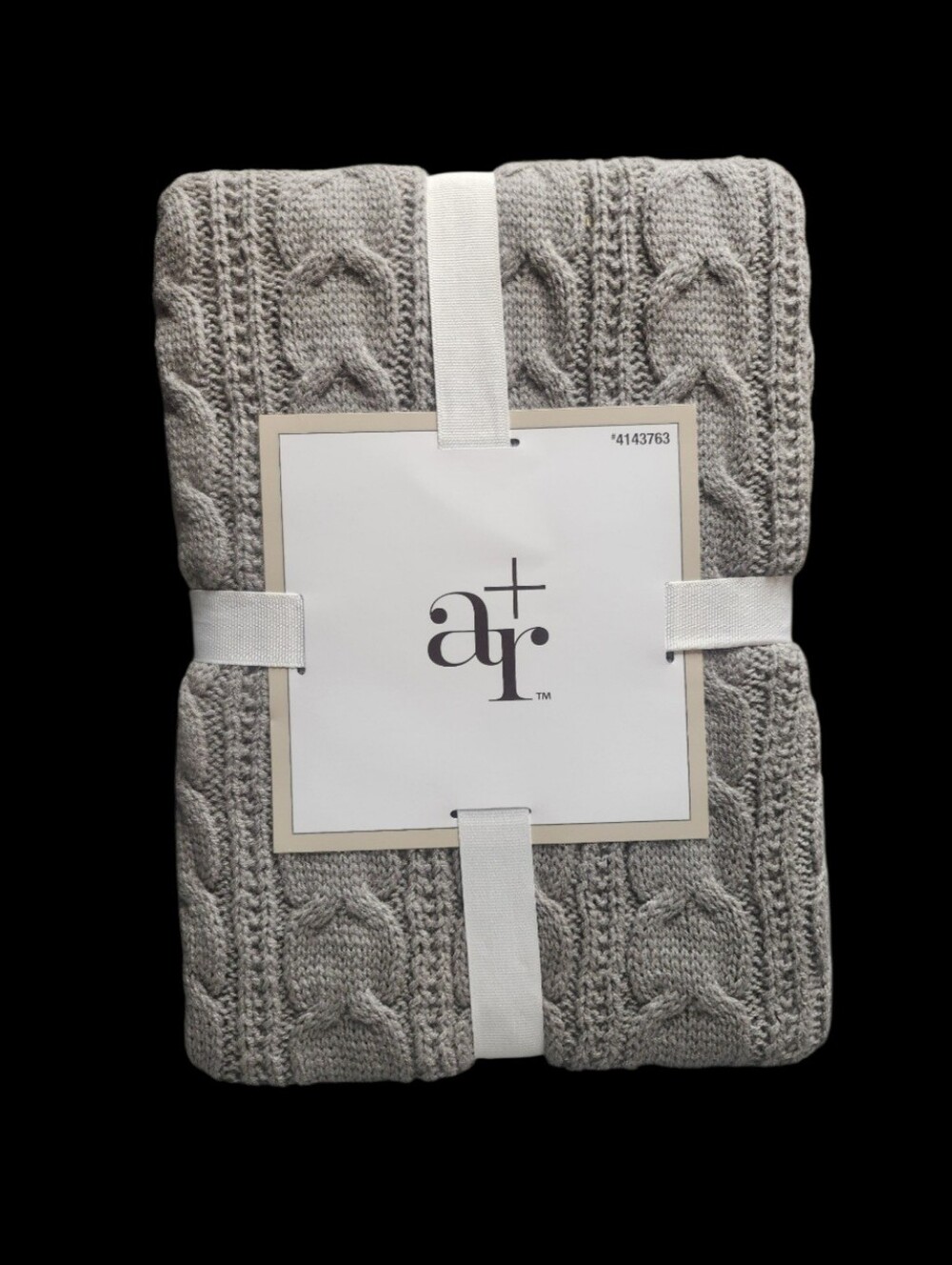 allen + roth Cable Knit Throw Blankets Available In Cream, Gray, Or Red 48X58 In - Picture 5 of 10